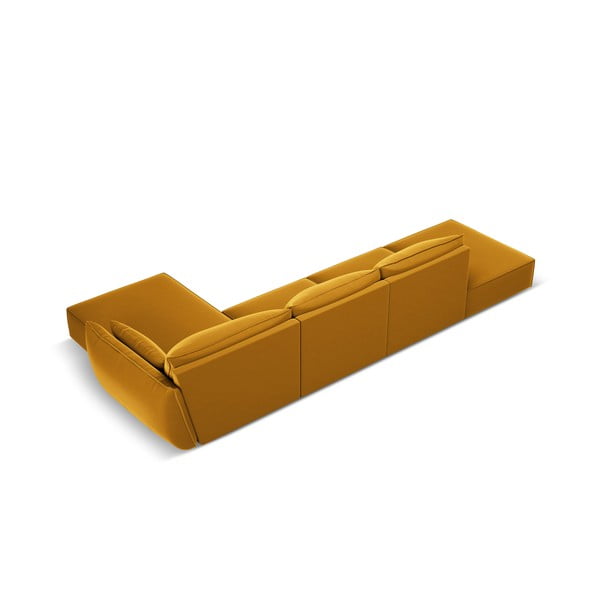 Sinepivärvi sametist nurgadiivan (parem nurk) Vanda - Mazzini Sofas-image-3