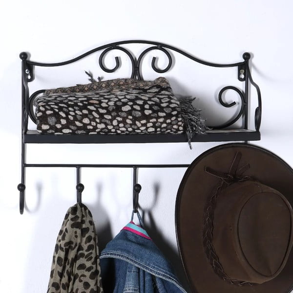 Must metallist seinanagi koos riiuliga 42 cm Almeria - Garden Pleasure-image-1