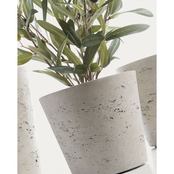 Betoonist lillepotid, 3 tk komplektis ø 23,5 cm Low - Kave Home-image-2