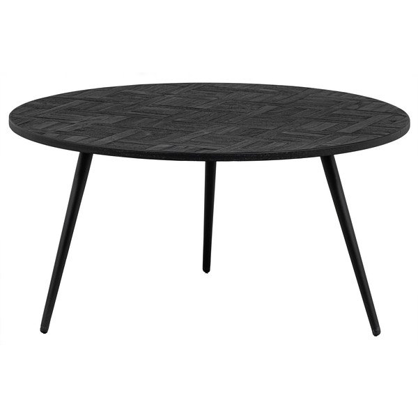 Mustast tiikpuust ümmargune diivanilaud ø 74 cm Leo - WOOOD-image-2