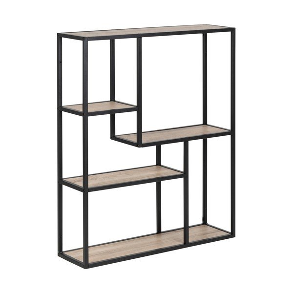 Must tammedekooriga raamaturiiul 75x91 cm Seaford - Actona-image-2