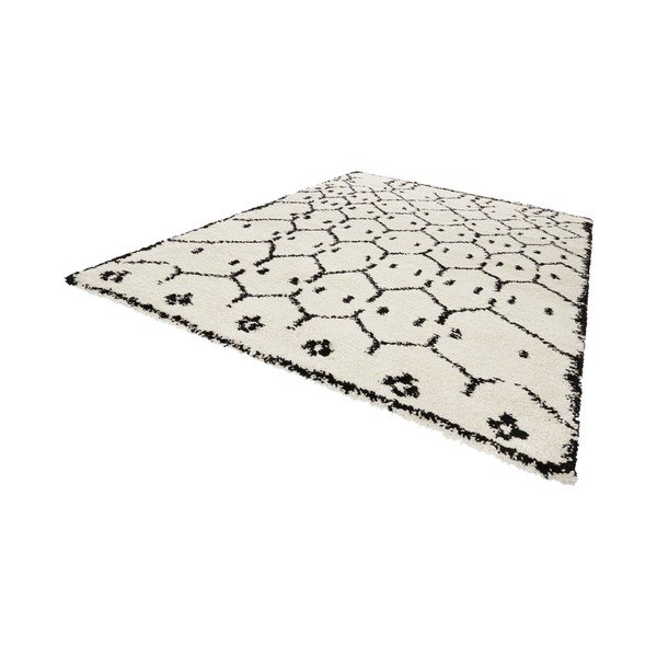 Bíločerný koberec Mint Rugs Allure Ronno White, 80 x 150 cm-image-1