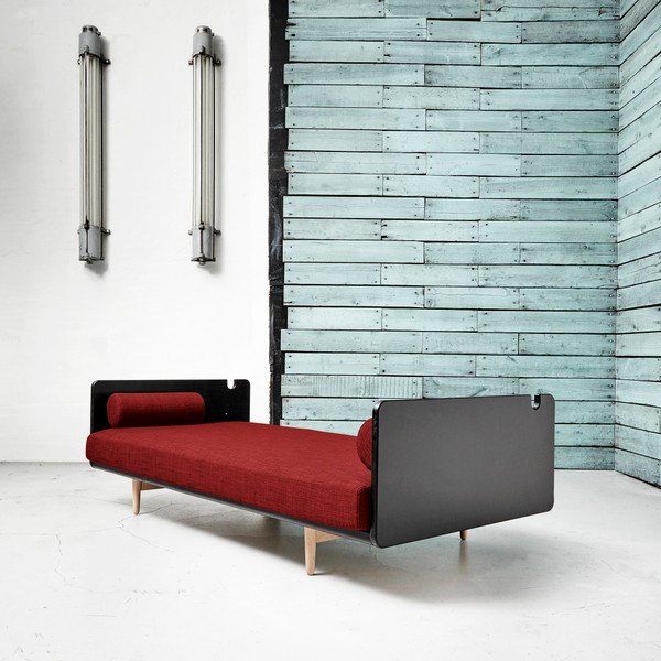 Rozkládací pohovka Karup Deva Black/Raw Oak/Passion Red-image-2