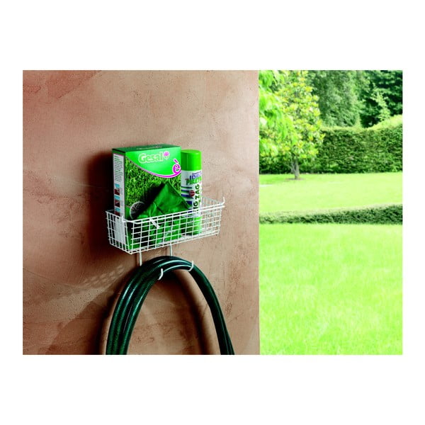 Seinale paigaldatav voolikuhoidja koos hoiuruumiga - Metaltex-image-4