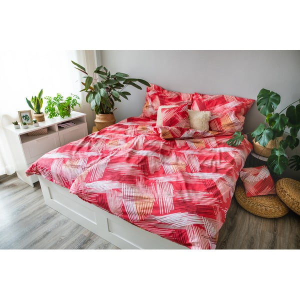 Punane puuvillane voodipesu üheinimesevoodile 140x200 cm LP Dita Red - Cotton House