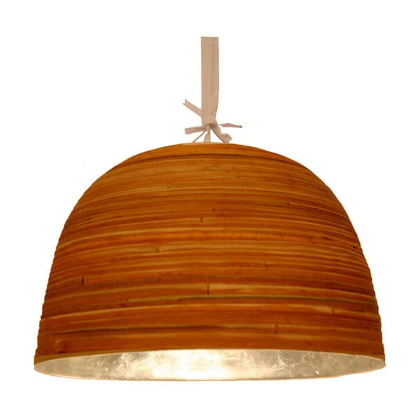 Závěsná lampa s detaily ve stříbrné barvě Bamboo