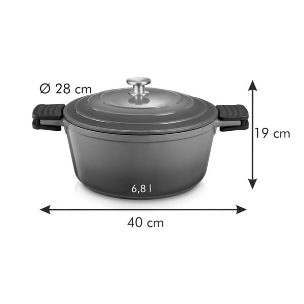 Mittekleepuv induktsioonipott kaanega 6,8 l Bordeaux - Tescoma-image-2