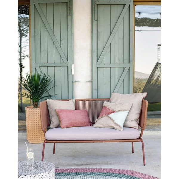 Roosa padjapüür taaskasutatud plastikust, 30 x 50 cm. Dalila - Kave Home-image-2