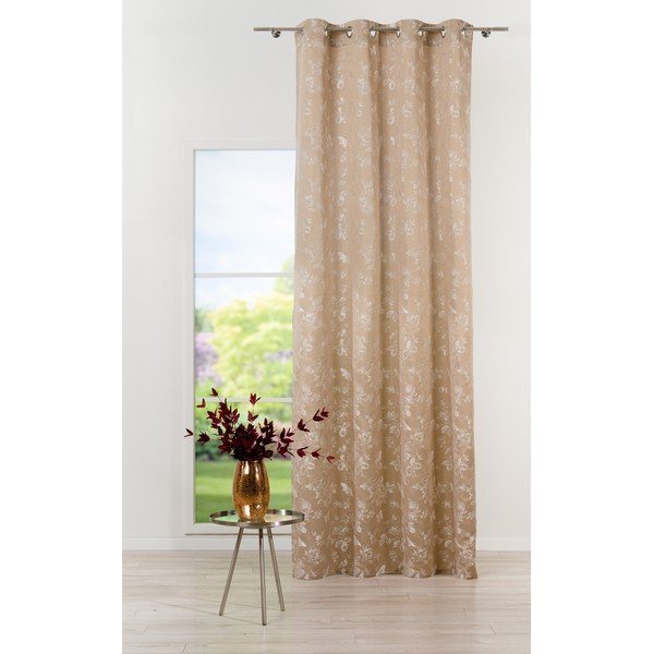 Beež kardin 135x260 cm Lillies - Mendola Fabrics-image-2