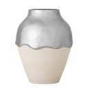 Kreem/hõbedane kivikeraamikast vaas (kõrgus 26 cm) Silvio - Bloomingville