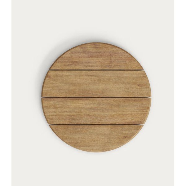 Valge-naturaalne ümmargune akaatsiapuidust plaadiga diivanilaud, ø 55 cm Saura – Kave Home-image-4