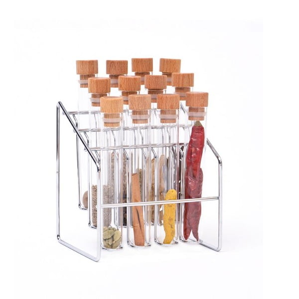 12-osaline maitseainepurkide komplekt koos alusega Spice Lab - Wireworks