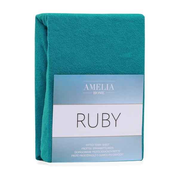 Sinakasroheline kummiga froteelina 140x200 cm Ruby – Restilo-image-2