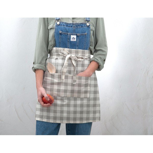 Delantal de Lino riidest esiliin Grey Vichy - Really Nice Things-image-1