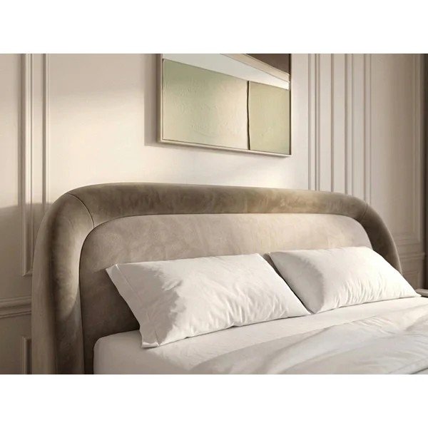 Taupe polsterdatud kaheinimesevoodi panipaigaga ja liistudest raamiga 160x200 cm Sam - Bobochic Paris-image-3