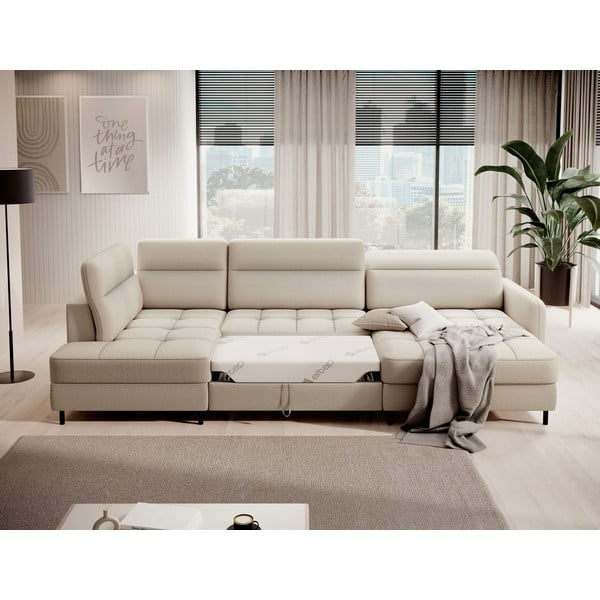 Beež sametist lahtikäiv/sahtliga nurgadiivan (vasak nurk/U-kujuline) Berrto – ELTAP-image-4