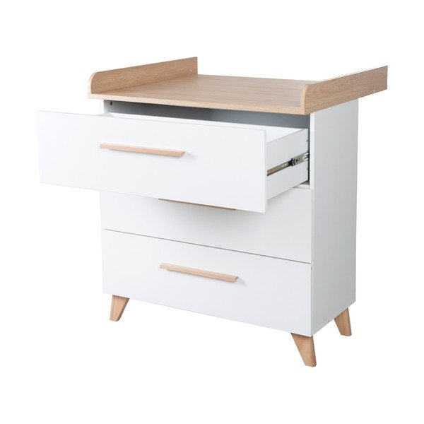 Valge lastekapp koos riietuslauaga tammepuust 88,5x99x76 cm Léon - Roba-image-3