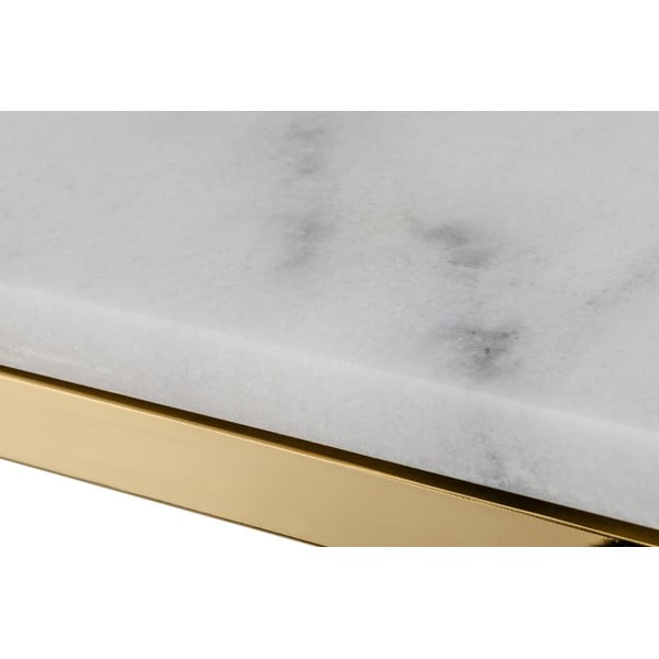 Valge marmorist konsoollaud kuldse marmorist alusega, pikkus 100 cm - RGE-image-1