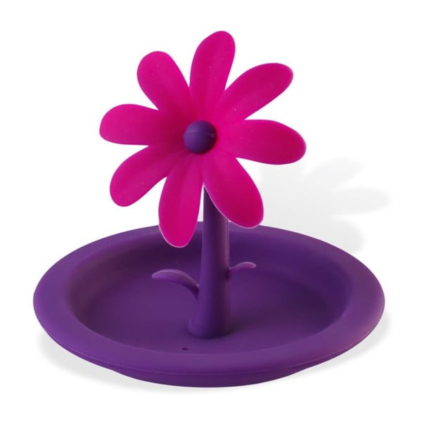 Silikonové víčko na hrnky Vialli Design Flower, fialové