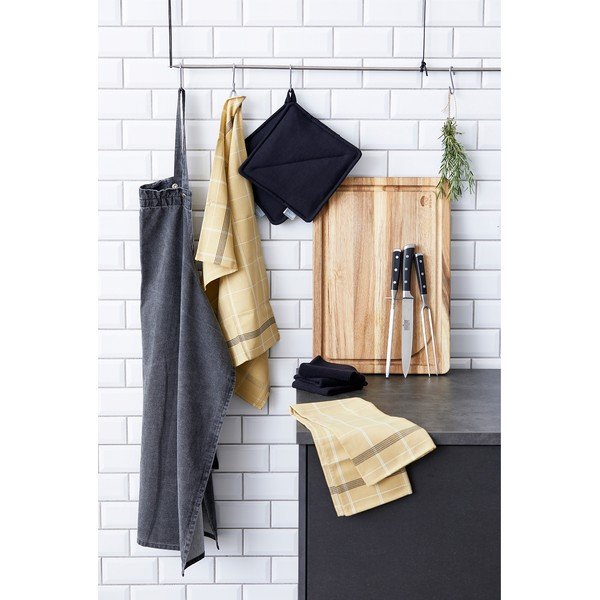 Kollane puuvillane köögirätik geomeetriline, 50 x 70 cm Minimal - Södahl-image-4