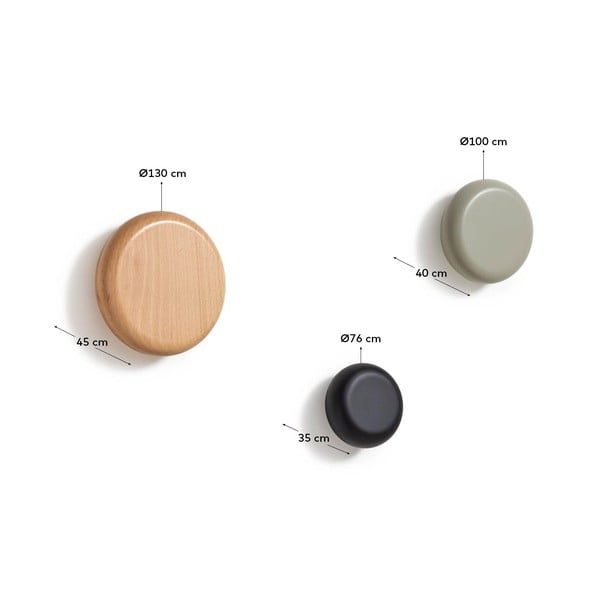 Seinale kinnitatavad puidust konksud 3tk komplektis Nadue - Kave Home-image-3