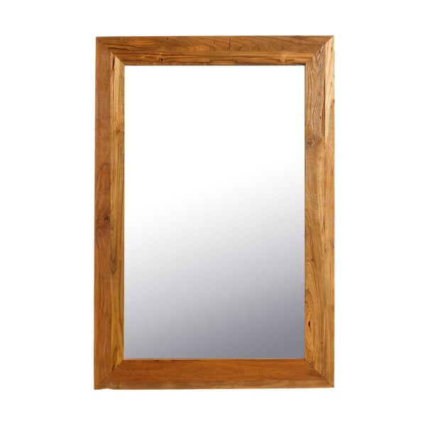Tmavě hnědé nástěnné dřevěné zrcadlo Tropicho, 80 x 120 cm