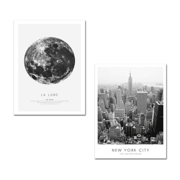 2 plakatite komplekt raamiga 30x40 cm New York City - Wallity