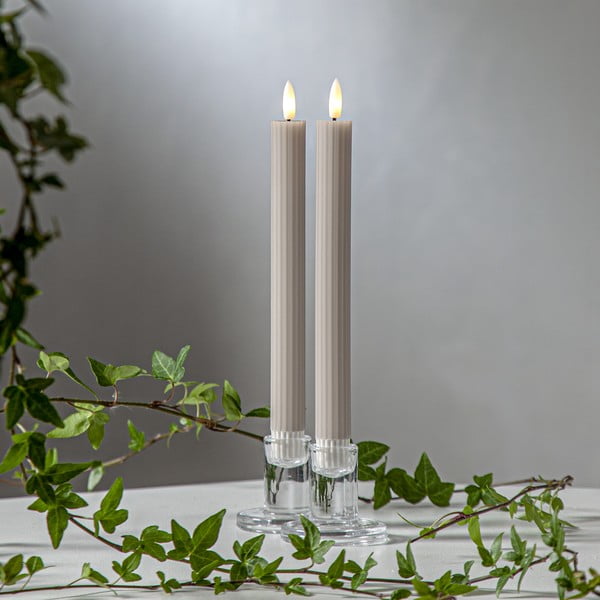 LED-küünlad 2tk komplektis (kõrgus 25 cm) Flamme Stripe - Star Trading-image-1