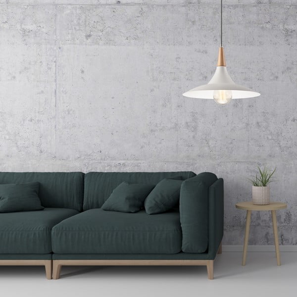 Valge rippvalgusti metallist varjuga ø 30 cm Ufo - LAMKUR-image-2