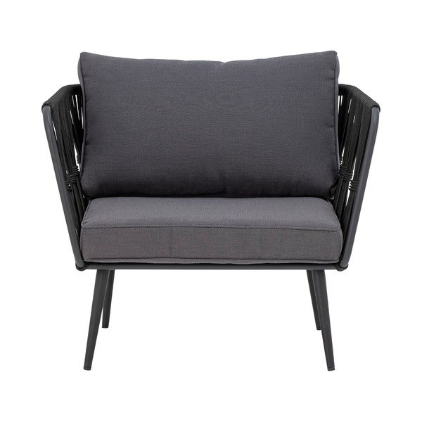Must metall/polsterdatud aiatool Pavone - Bloomingville-image-4