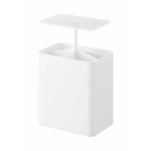 Valge plastmassist vannitoa korraldaja vatitupsude jaoks Tower - YAMAZAKI
