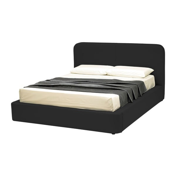 Černá dvoulůžková postel s úložným prostorem a potahem z koženky 13Casa Pegasus, 160 x 190 cm