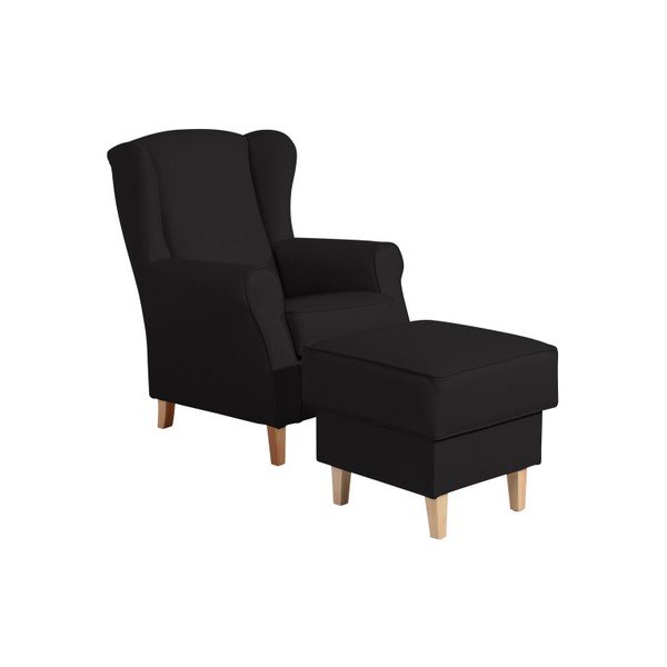 Černá podnožka z imitace kůže Max Winzer Lorris Black-image-1