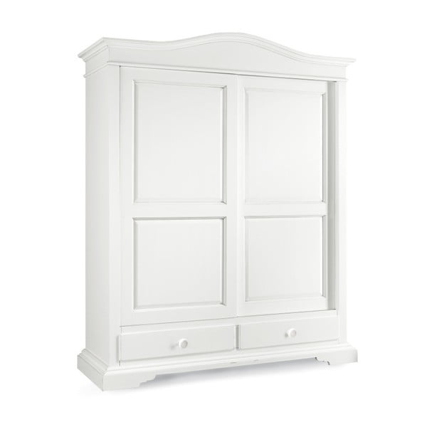 Bílá dřevěná šatní skříň s posuvnými dveřmi Castagnetti Lido