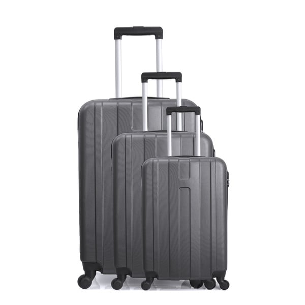 Sada 3 šedých cestovních kufrů na kolečkách Hero Atlanta