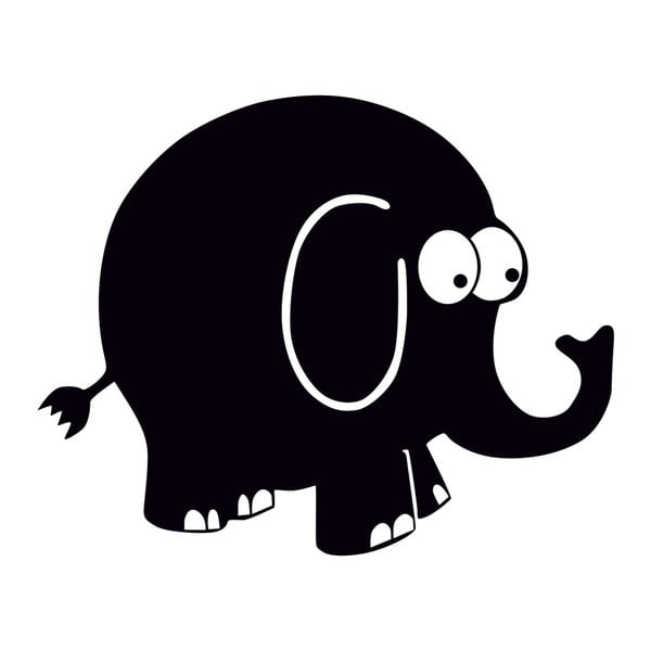 Černá nástěnná popisovací samolepka Chalk Elephant