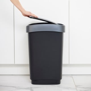 Must-hõbedane plastikust prügikast 50 l Twist - Rotho