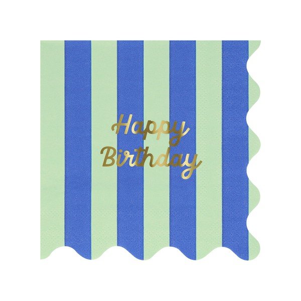 Paberist salvrätikud 16 tk komplektis Happy Birthday - Meri Meri-image-2