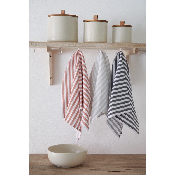 Puuvillased rätikud 2 tk 50x70 cm Stripes - Casafina-image-1