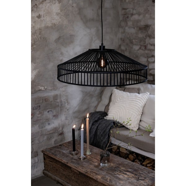 Must rippvalgusti bambusest varjuga ø 70 cm Tapa - Markslöjd-image-2