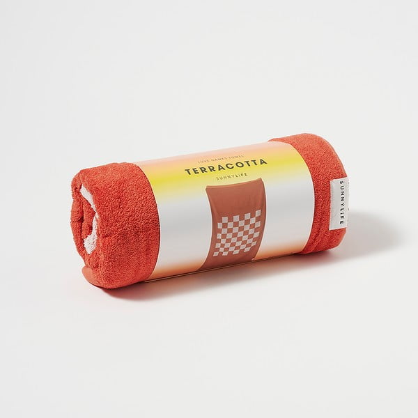 Terrakota oranž puuvillane rannarätik , 175 x 90 cm Luxe Games - Sunnylife-image-4