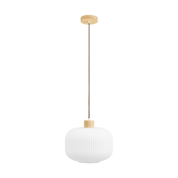Valge ripplamp klaasist varjuga ø 30 cm Argalo – House Nordic