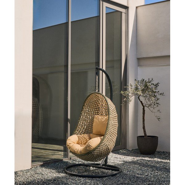 Roheline/naturaalne polsterdatud ripp-aiatool Cira - Kave Home-image-1