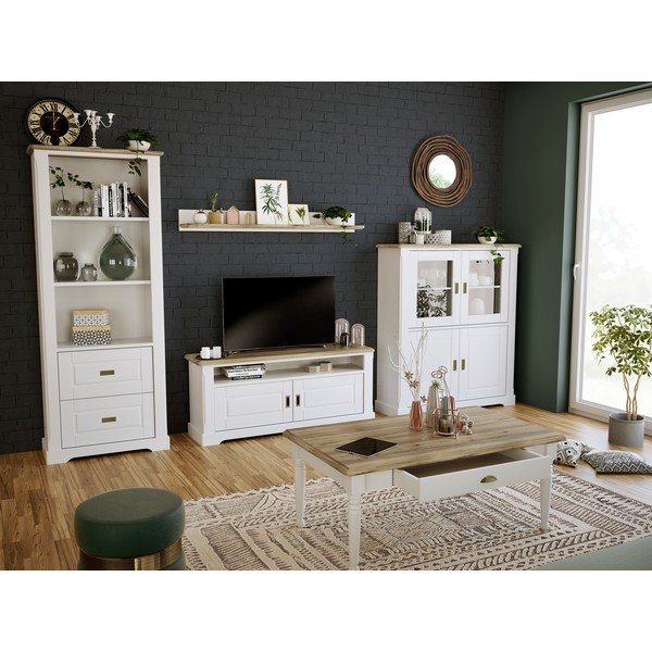 Bílý dřevěný TV stolek Artemob Campton-image-1