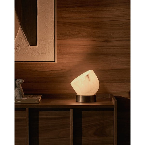 Kreem-messingvärvi lauavalgusti (kõrgus 17 cm) Shenli - Kave Home-image-1