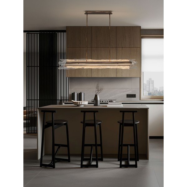 Terasest hämardatav LED-rippvalgusti messingivärvis klaasist varjundiga Velar - Nova Luce-image-4
