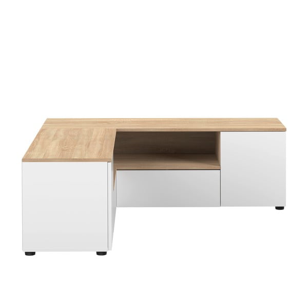 Valge tammedekooriga telerilaud 130x46 cm Angle - TemaHome-image-2