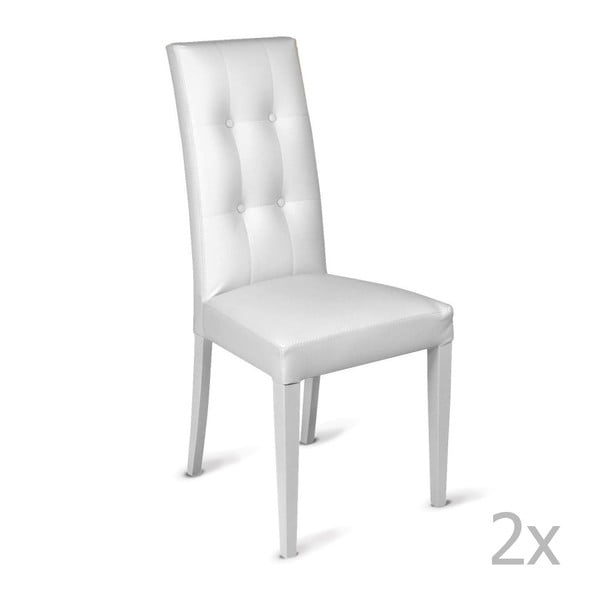 Sada 2 bílých židlí Claudia