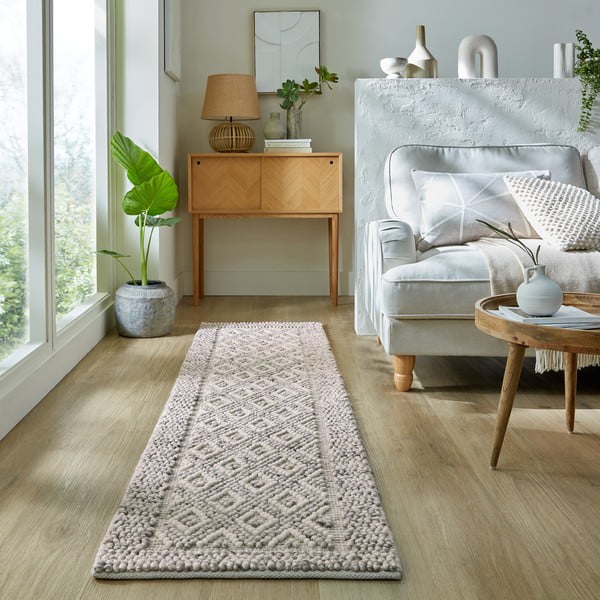 Hall käsitsi kootud villaseguga vaip 60x230 cm Minerals Diamond - Flair Rugs-image-1