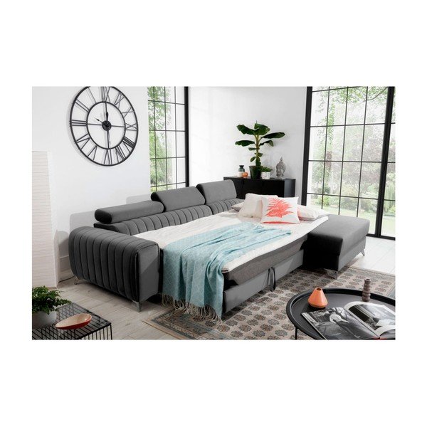 Tumehall sametist lahtikäiv/sahtliga nurgadiivan (parem nurk/lamamisosaga) Grayson – ELTAP-image-4